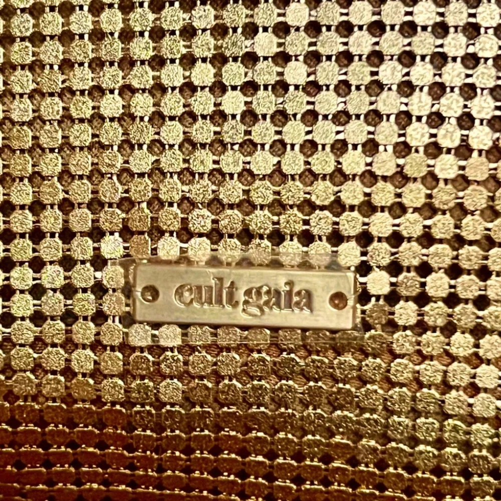 🌺🎉HP🎉🌺 NWT Cult Gaia Gia Bag Brushed Brass - Picture 16 of 16